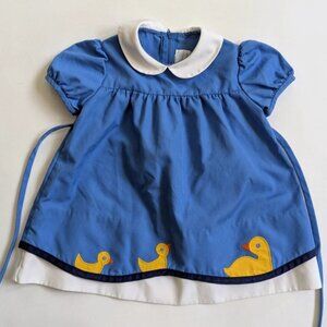 Florence Eiseman 2T Traditional Dress Azure Blue Ducks